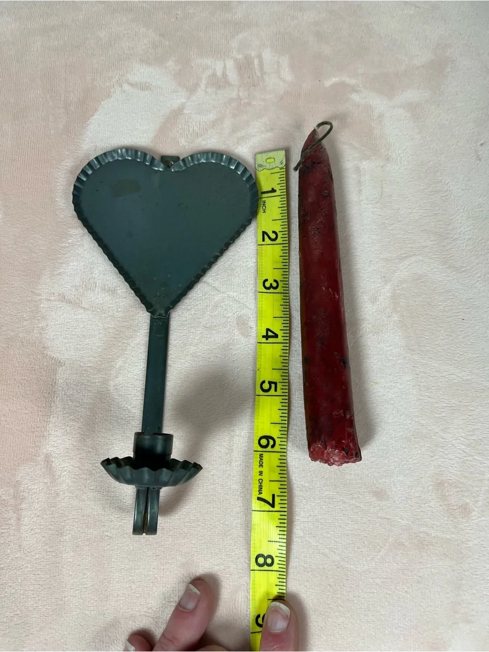 Heart Metal Wall Candle Holder with Red Taper Candle